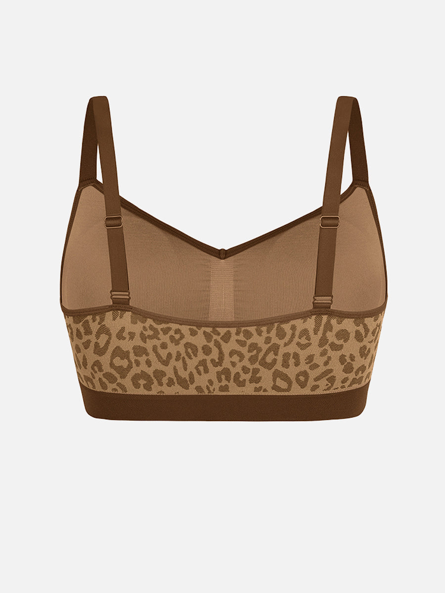 Sculp Seamless Leopard Bra - Wireless Double-Layer Support Bra