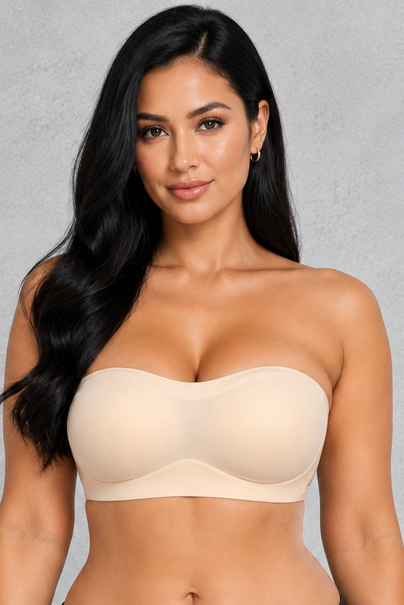 Sculp Strapless Invisible Push-Up Bra – Wireless, Anti-Slip Grip