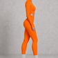 Sculp Ribbed Half-Zip Gym Co-Ord in Orange – side view