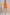 Sculp Ribbed Half-Zip Gym Co-Ord in Orange – back view