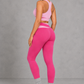 Sculp Colour Block Sports Bra & Leggings Set in Pink – back view with racerback