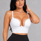 Sculp Deep Plunge Longline Push-Up Bra in White – front