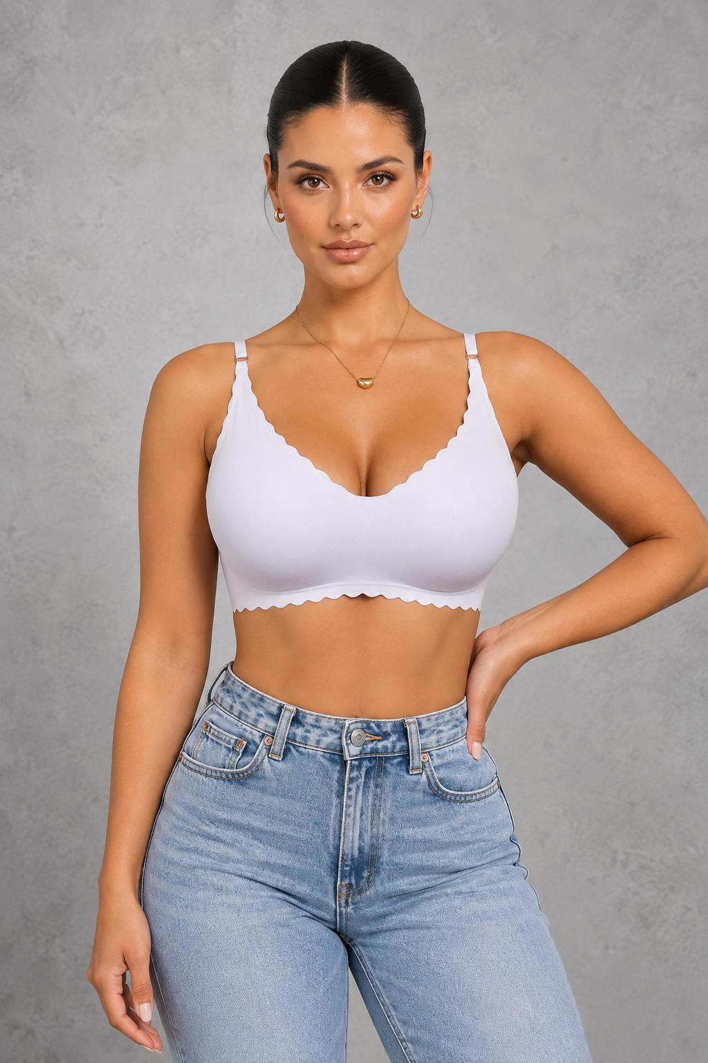 Sculp ice silk seamless wireless bra in light blue
