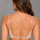 Sculp Low Back Plunge Push-Up Bra in Nude, back view with clear straps