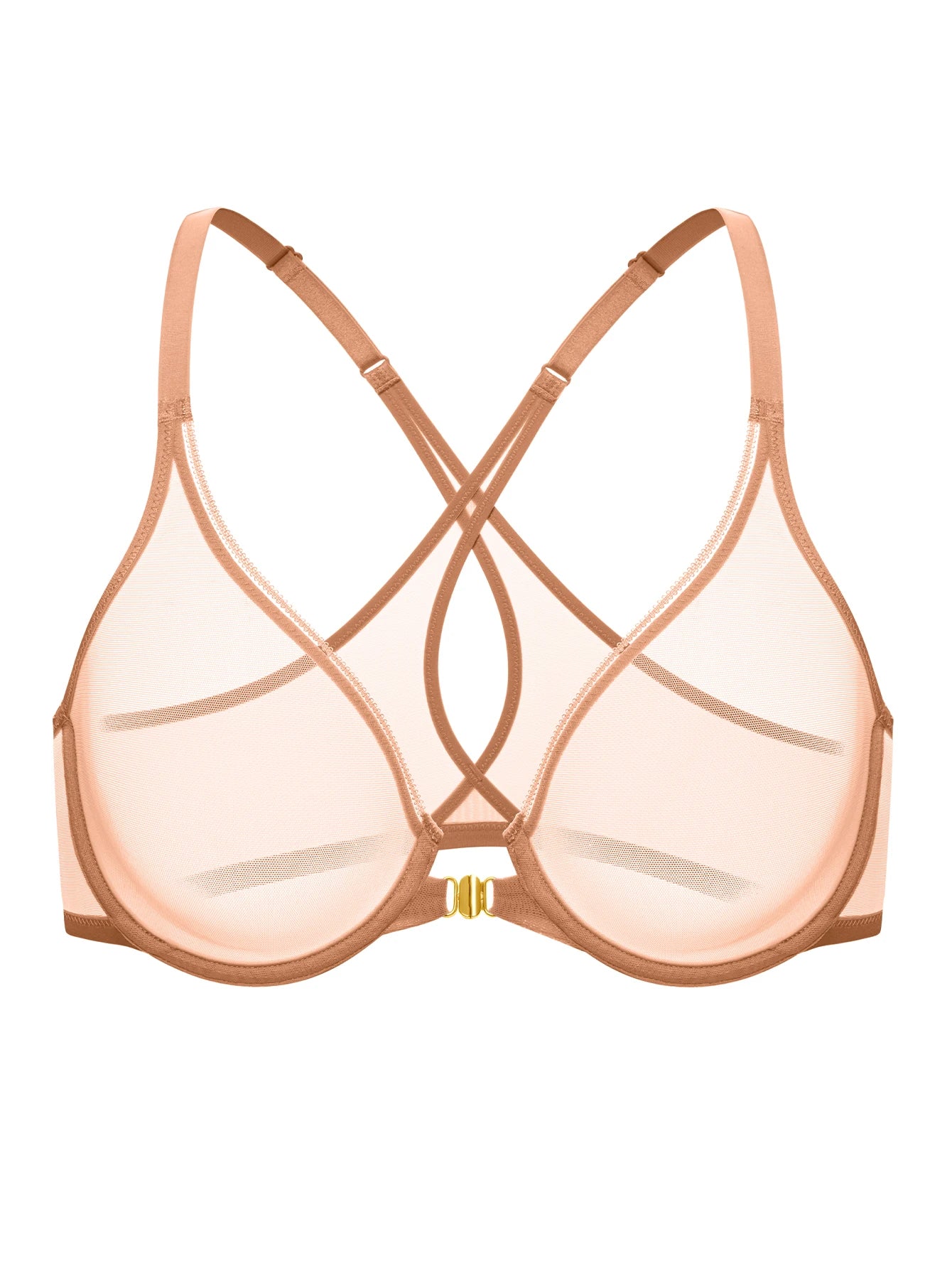 Sculp Deep V Front Closure Lace Mesh Bra
