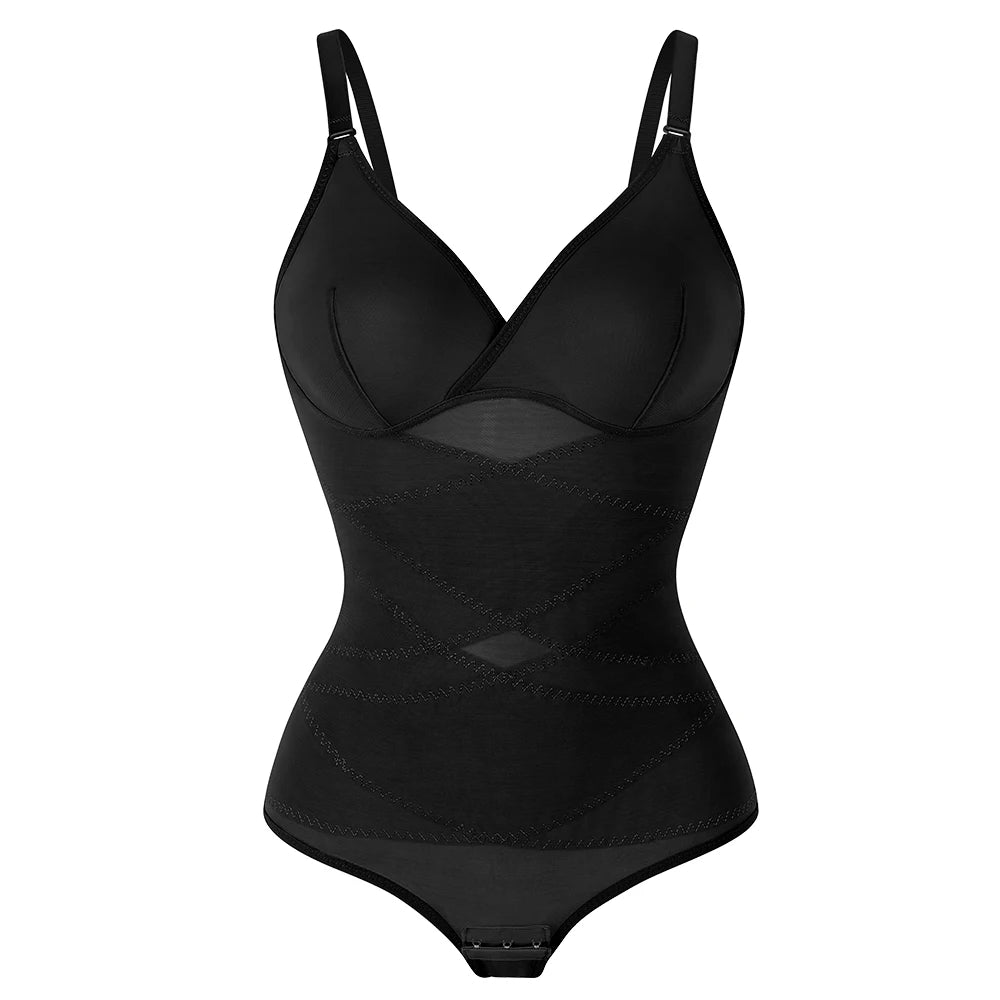 Sculp Tummy Control Shapewear Bodysuit - Cross Waist Bum Lift Shaper