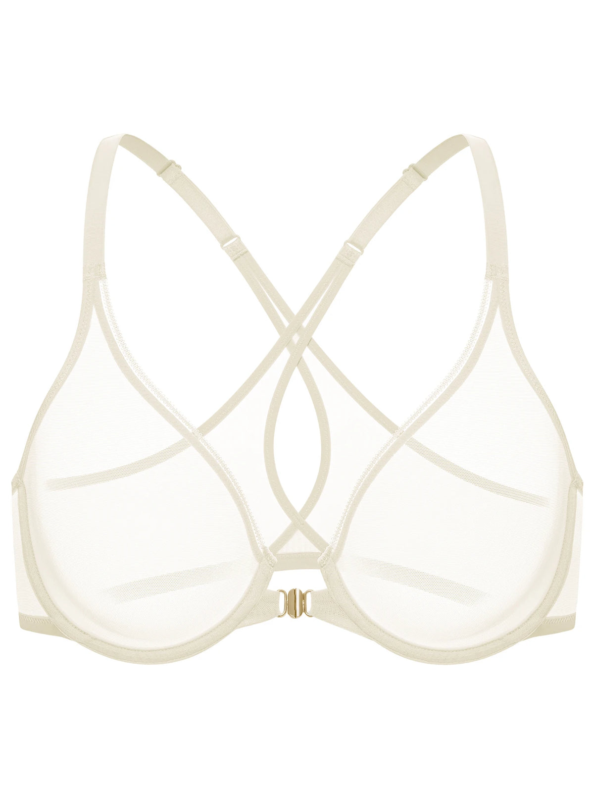 Sculp Deep V Front Closure Lace Mesh Bra