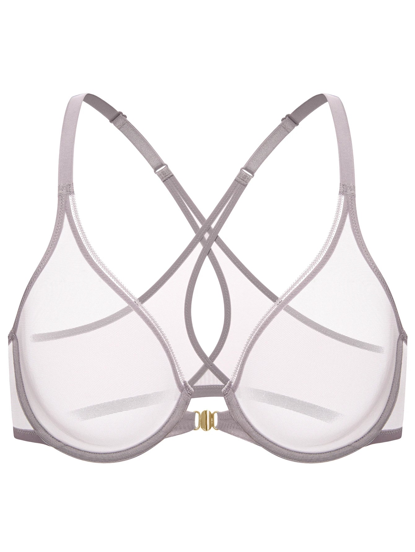 Sculp Deep V Front Closure Lace Mesh Bra
