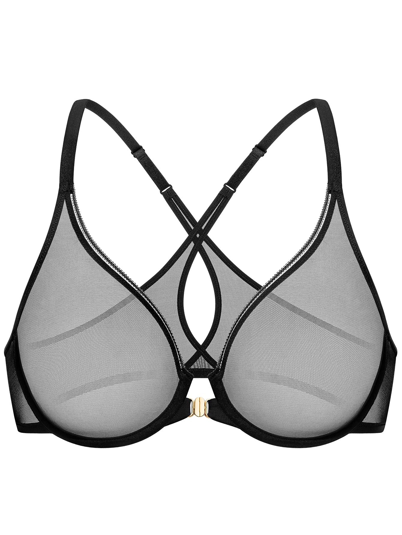 Sculp Deep V Front Closure Lace Mesh Bra