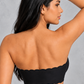 Sculp Scalloped Strapless Front Closure Bra in Black – back