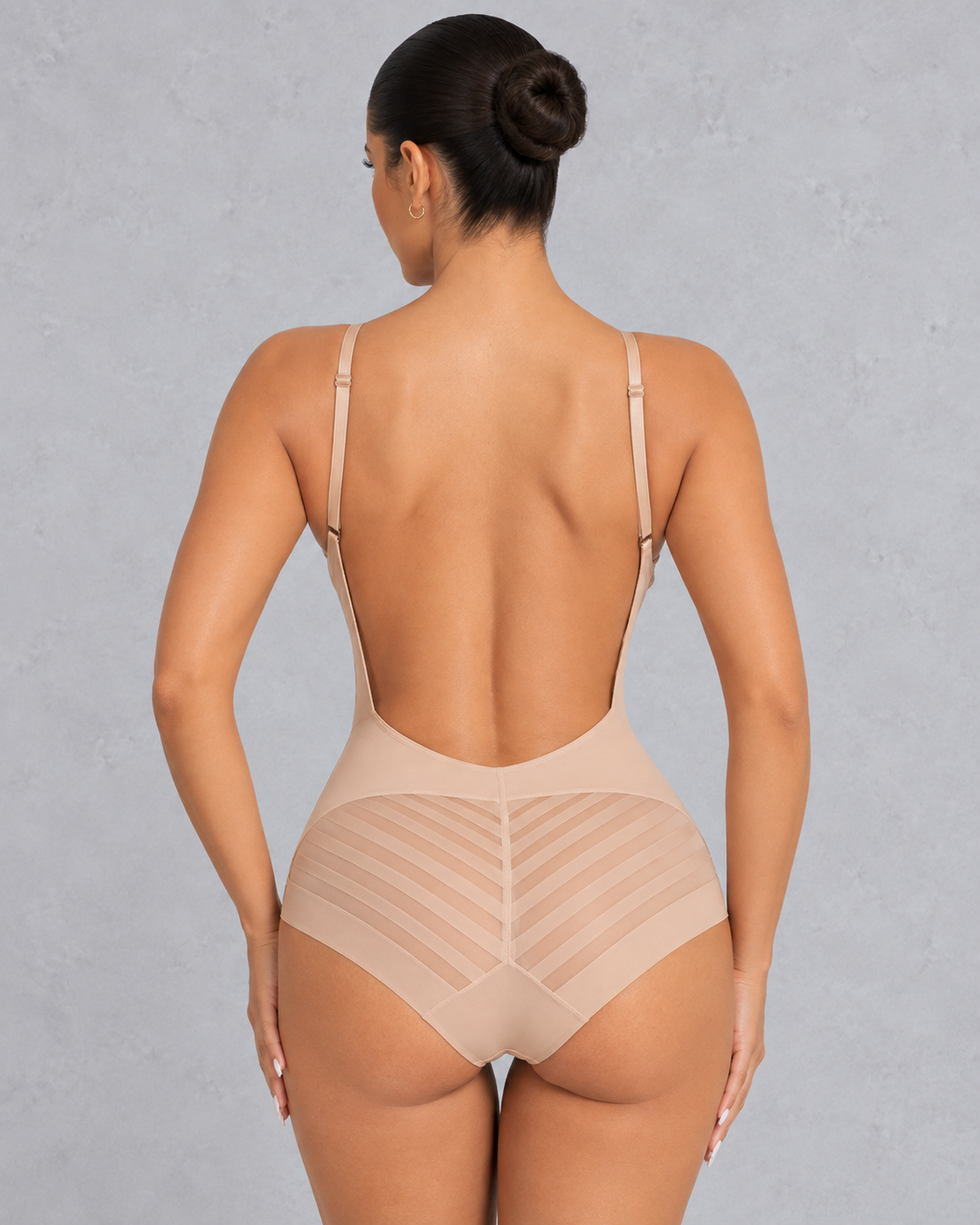 Sculp Deep V Backless Push-Up Waist-Shaping Bodysuit