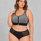Sculp Zip-Front Sports Bra in Grey