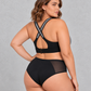 Sculp Zip-Front Sports Bra in Grey – view 3