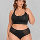 Sculp Zip-Front Sports Bra in Black