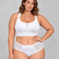 Sculp Zip-Front Sports Bra in White