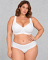 Sculp Seamless Sweetheart Wireless Bra in White – front