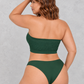 Sculp Strapless Front Closure Bandeau Bra in Dark Green – back