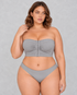 Sculp Strapless Front Closure Bandeau Bra in Light Grey – front