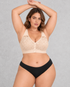 Sculp Front-Fastening Lace Nursing Bra in Blush – front