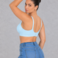 Seamless deep V wireless bra with jelly support