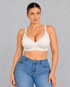 Seamless deep V wireless bra with jelly support