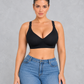 Seamless deep V wireless bra with jelly support