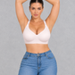Seamless deep V wireless bra with jelly support