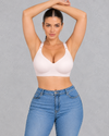 Seamless deep V wireless bra with jelly support