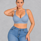 Seamless deep V wireless bra with jelly support
