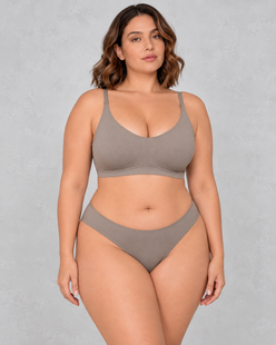Sculp Seamless Light Support Bralette in Taupe