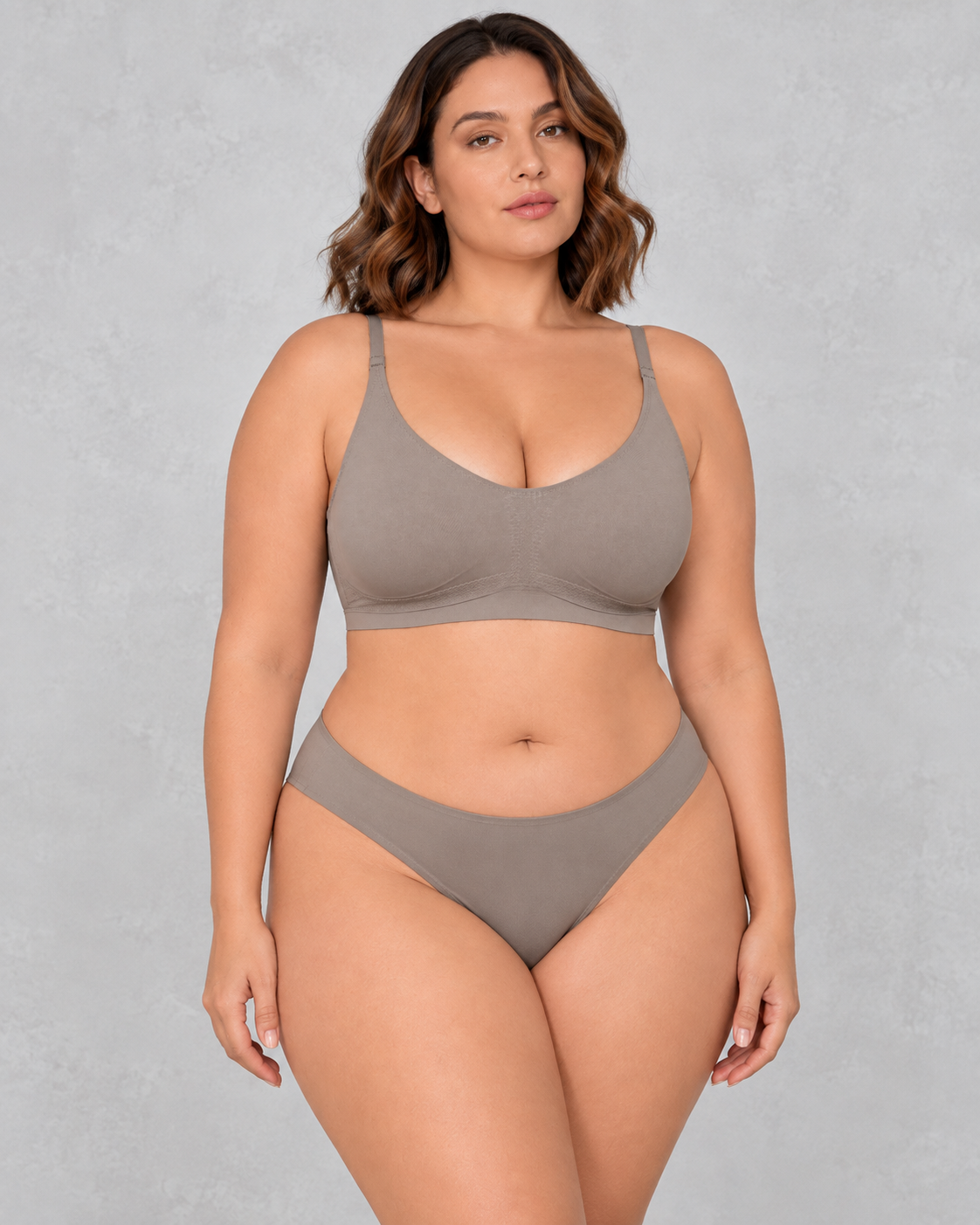 Sculp Seamless Light Support Bralette in Taupe