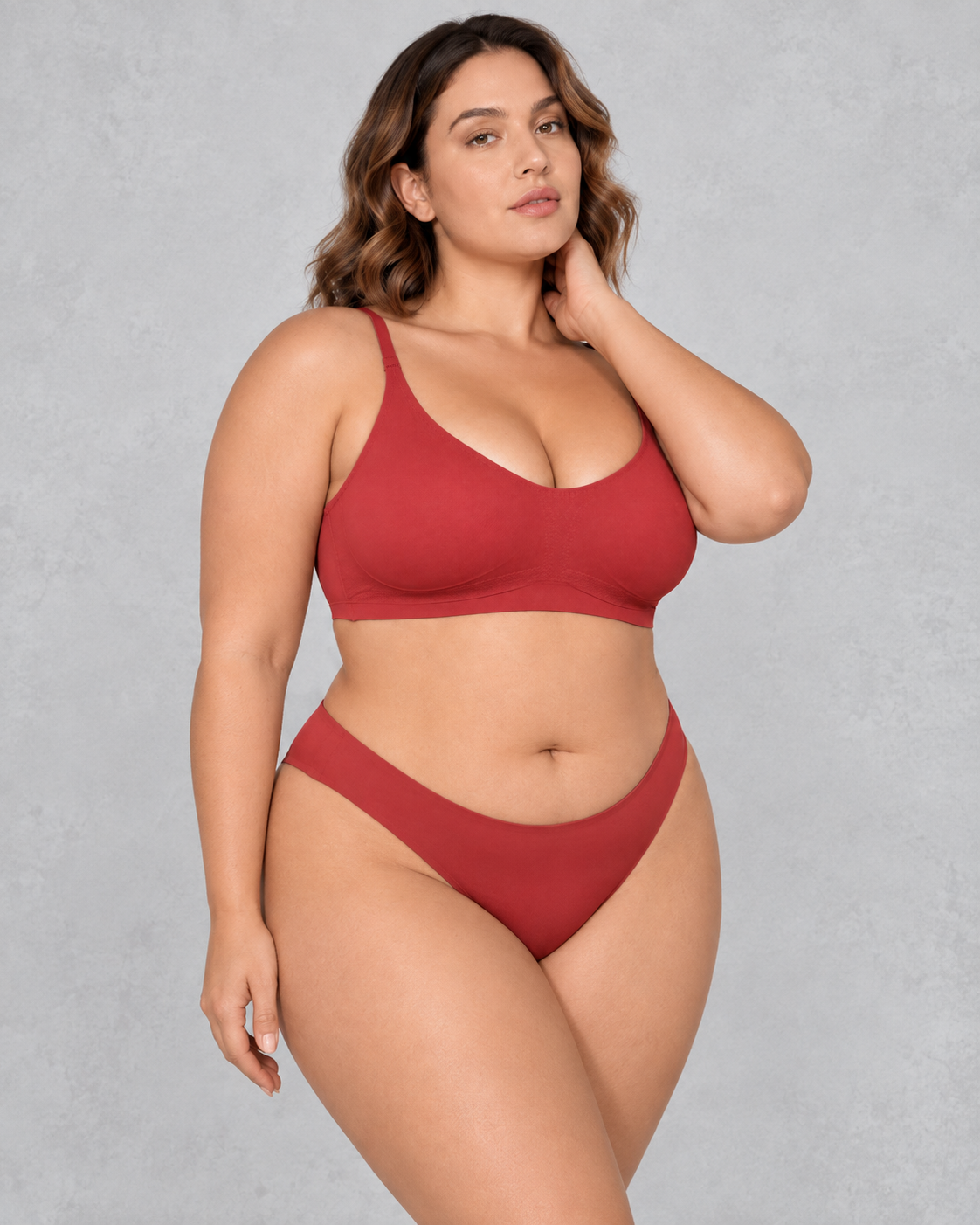 Sculp Seamless Light Support Bralette in Red