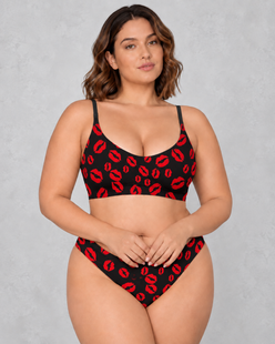 Sculp Seamless Light Support Bralette in Lip Print