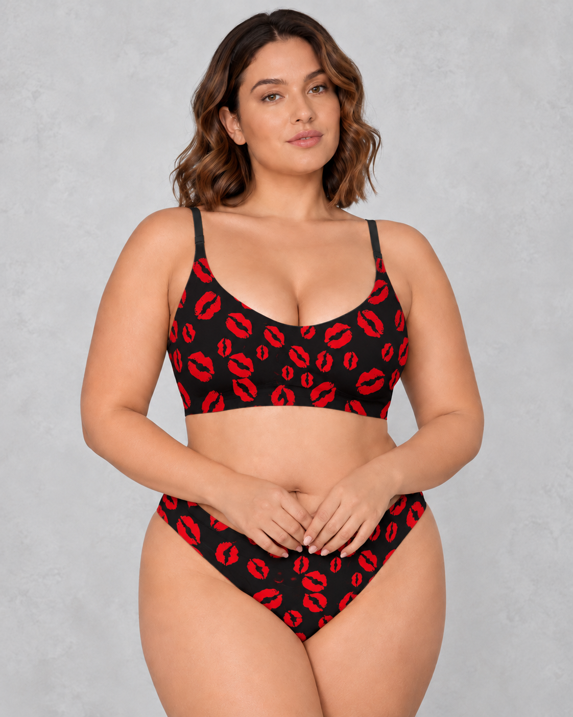 Sculp Seamless Light Support Bralette in Lip Print