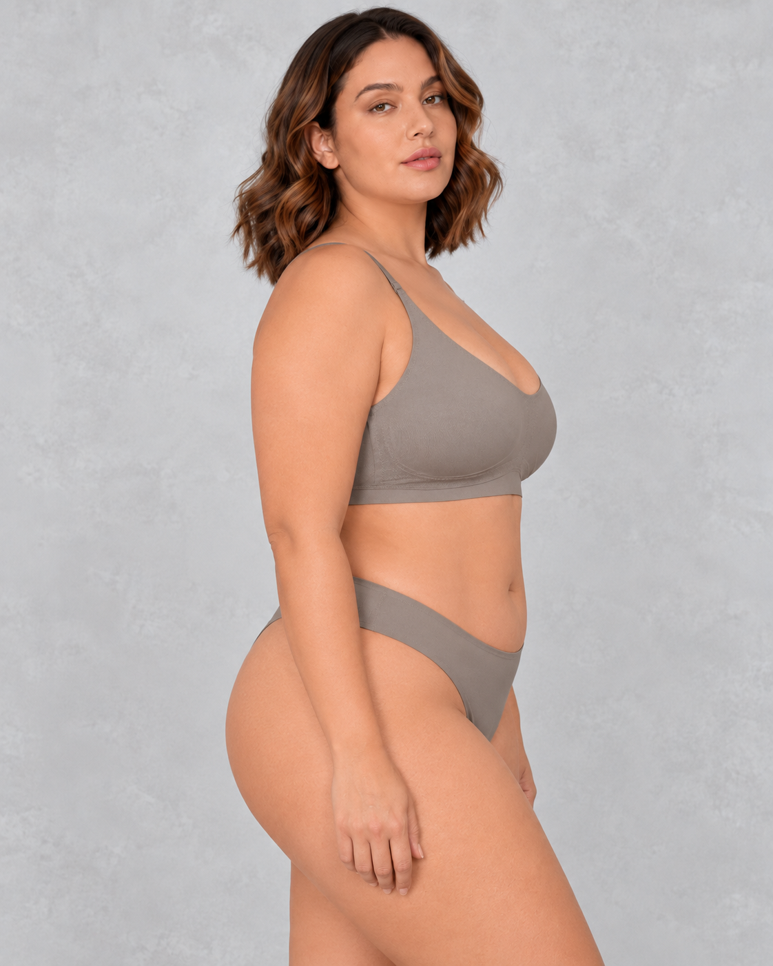 Sculp Seamless Light Support Bralette in Taupe – view 2