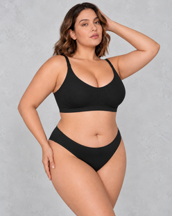 Sculp Seamless Light Support Bralette in Black