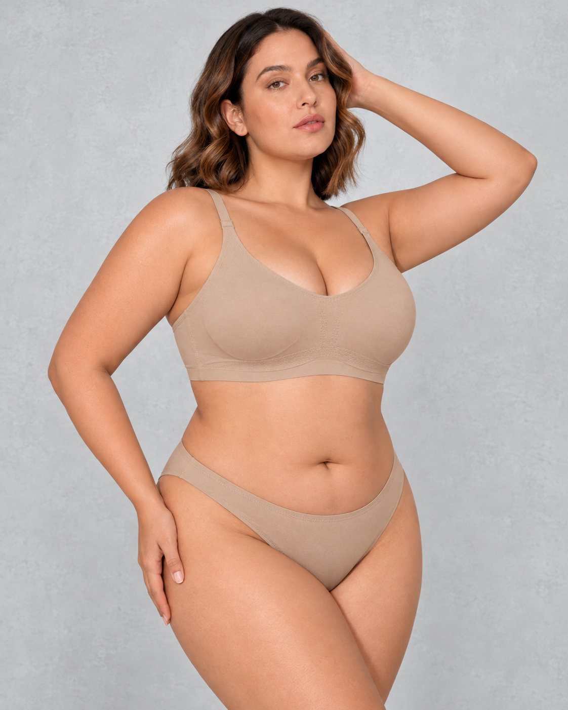 Sculp Seamless Light Support Bralette in Coffee