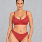 Seamless wireless comfort bra with scoop neck and wide band