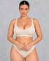 Seamless wireless comfort bra with scoop neck and wide band