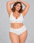 Sculp Seamless Padded V-Neck Bra in White