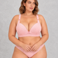 Sculp Lace Clip-Down Nursing Bra in Pink – front