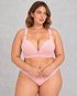 Sculp Lace Clip-Down Nursing Bra in Pink – front