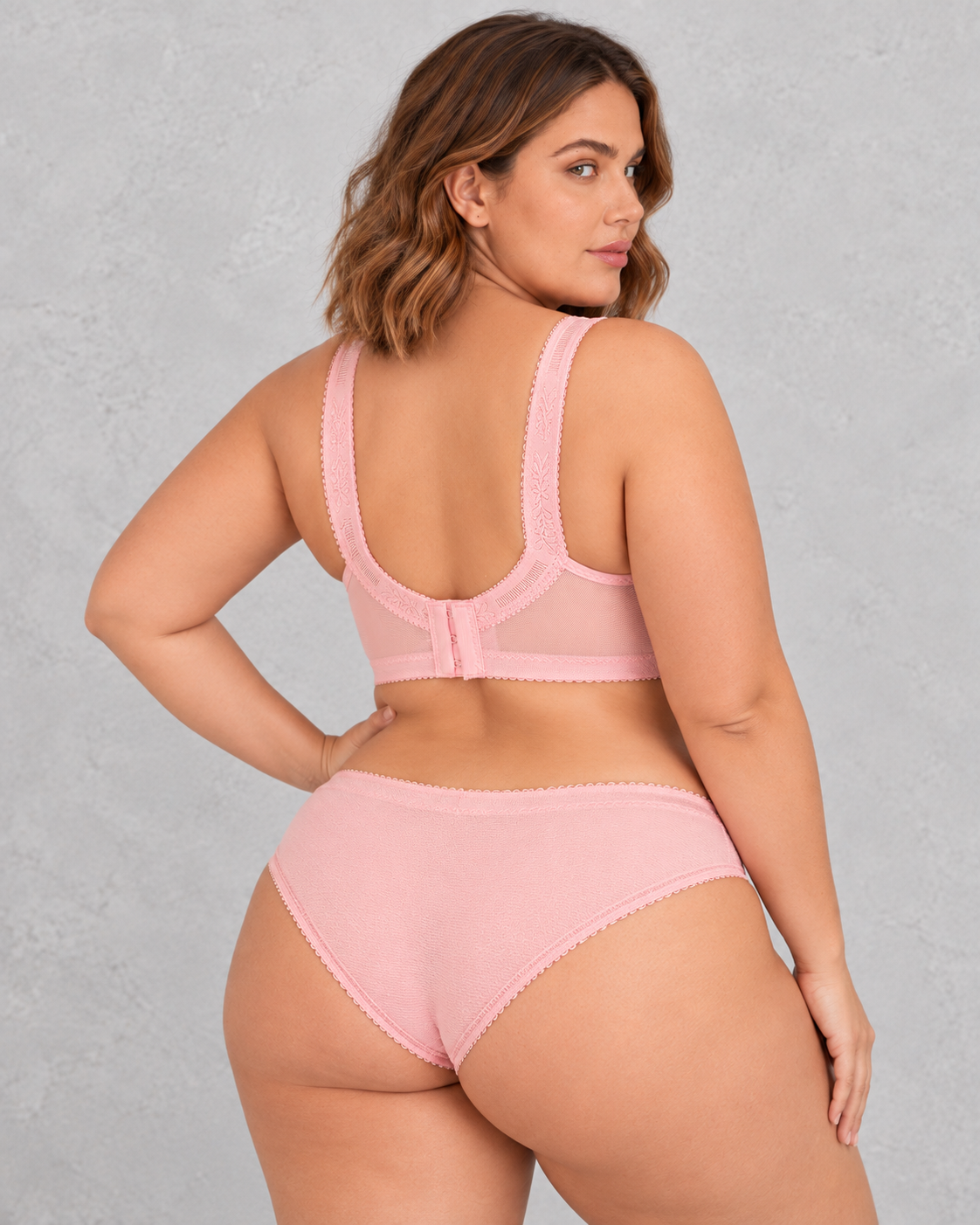 Sculp Lace Clip-Down Nursing Bra in Pink – back