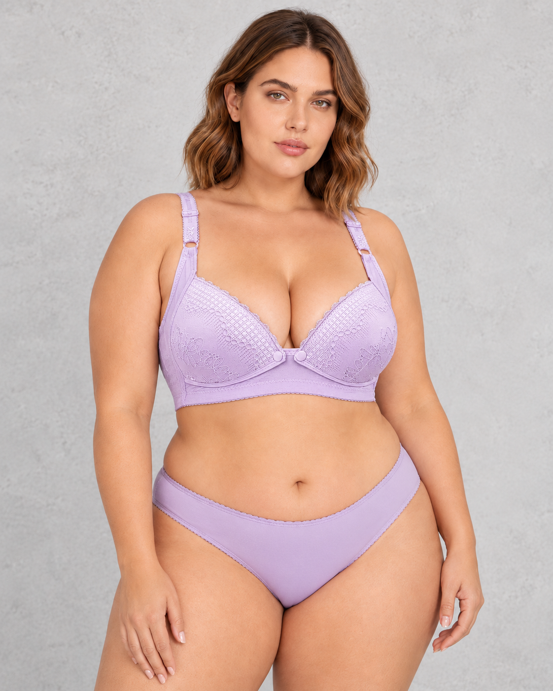 Sculp Lace Clip-Down Nursing Bra in Lilac – front