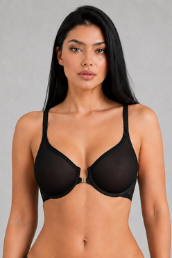 Sculp Deep V Front Closure Lace Mesh Bra
