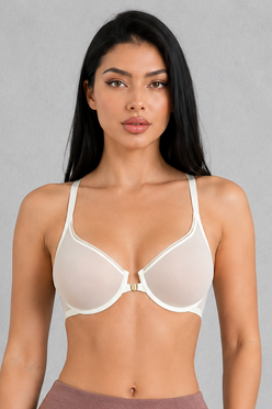 Sculp Deep V Front Closure Lace Mesh Bra