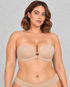 Sculp Strapless Front Closure Push-Up Bra in Beige