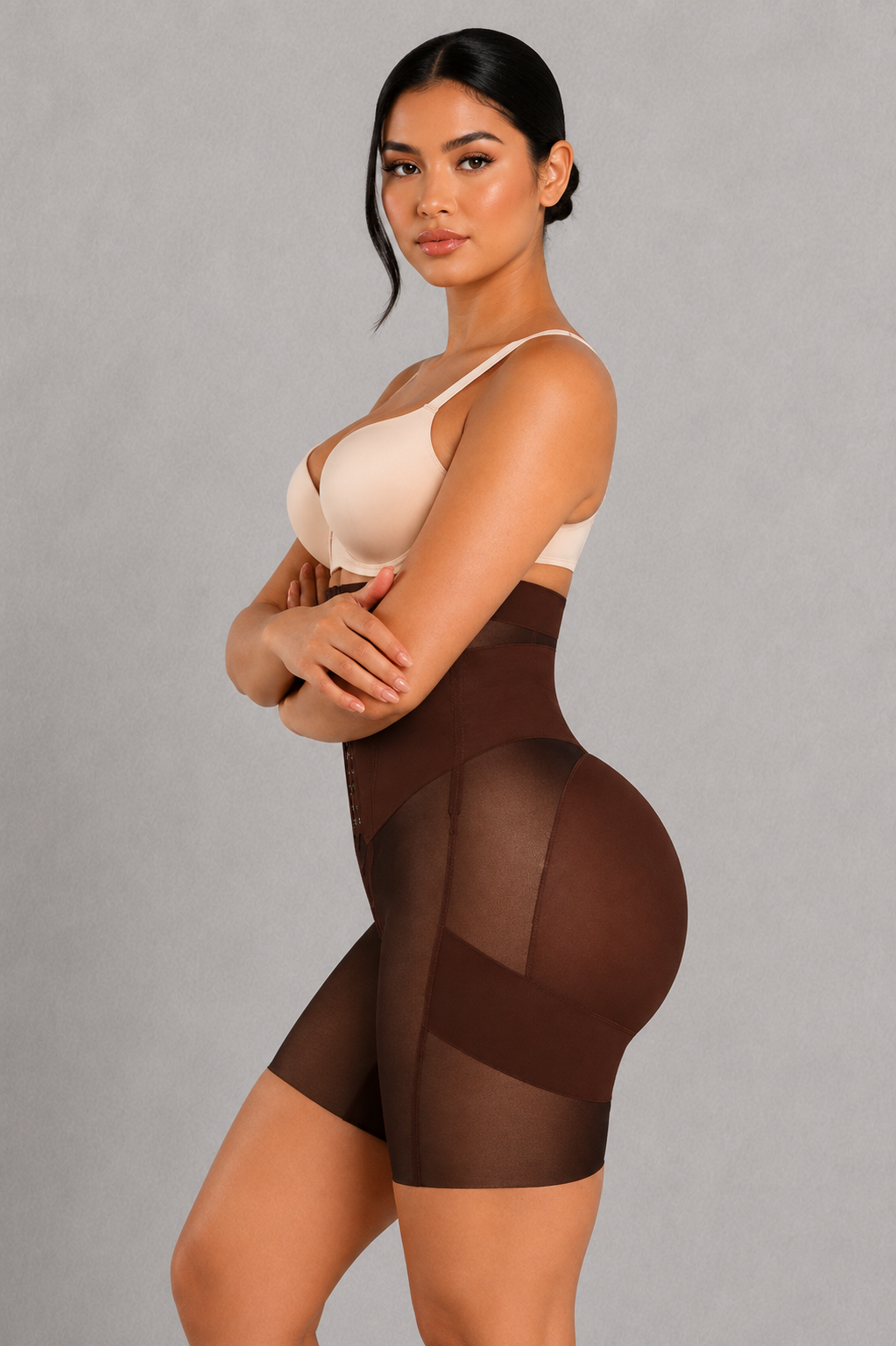 Sculp High Waist Mesh Shaping Shorts - Firm Tummy Control & Butt Lift