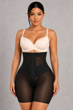 Sculp High Waist Mesh Shaping Shorts - Firm Tummy Control & Butt Lift