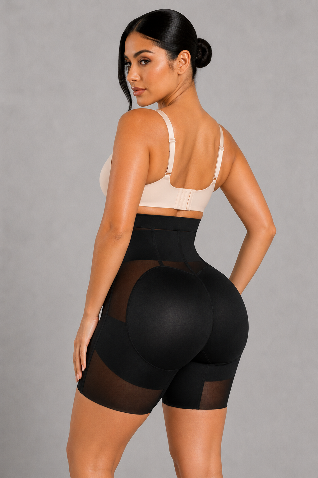 Sculp High Waist Mesh Shaping Shorts - Firm Tummy Control & Butt Lift